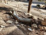 Munition auf einem Schulhof nach einer Auseinandersetzung in einem Konfliktgebiet in Syrien. 