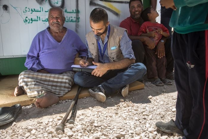 Mohamed, réfugié syrien de 75 ans, atteint de diabète, camp de Zaatari en Jordanie