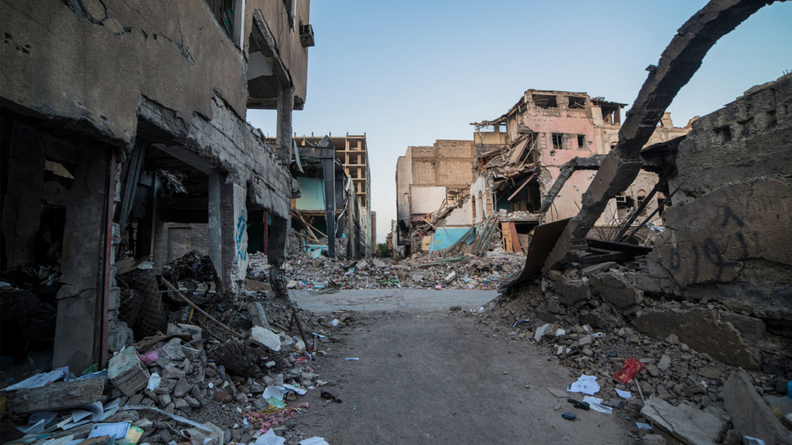 Zerstörung von Aden (Jemen) nach Luftangriffen