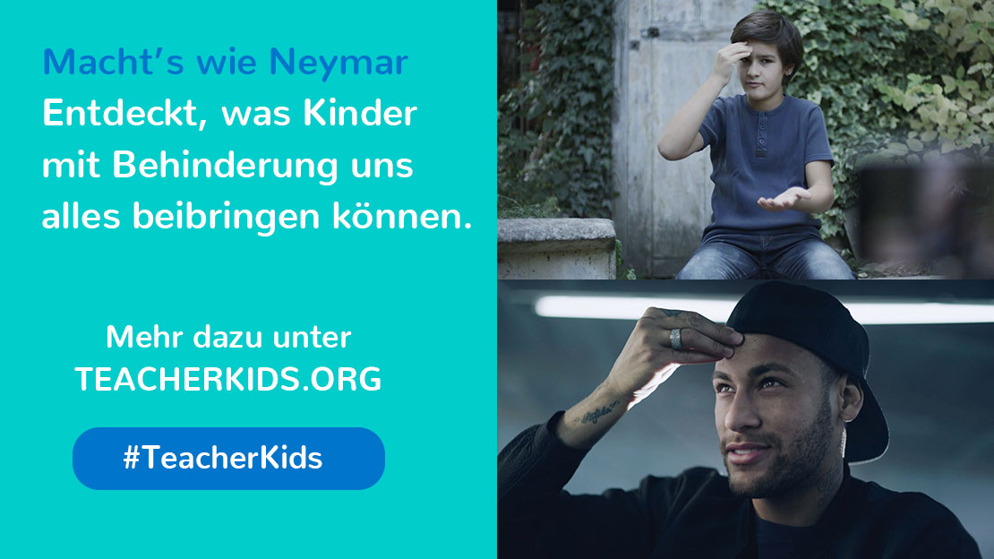 Neymar Jr. ist der erste Schüler der Aktion TeacherKids