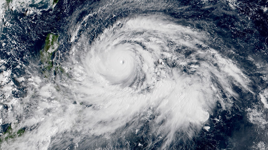 Der Super-Taifun, der Stufe 5 auf der Saffir-Simpson-Hurrikan-Skala