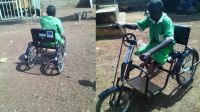 Grâce à ce tricycle, Emmanuel peut se déplacer sans demander de l’aide. 
