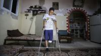 Un enfant de 11 ans blessé lors d’une manifestation à Gaza le 12 mai dernier. 
