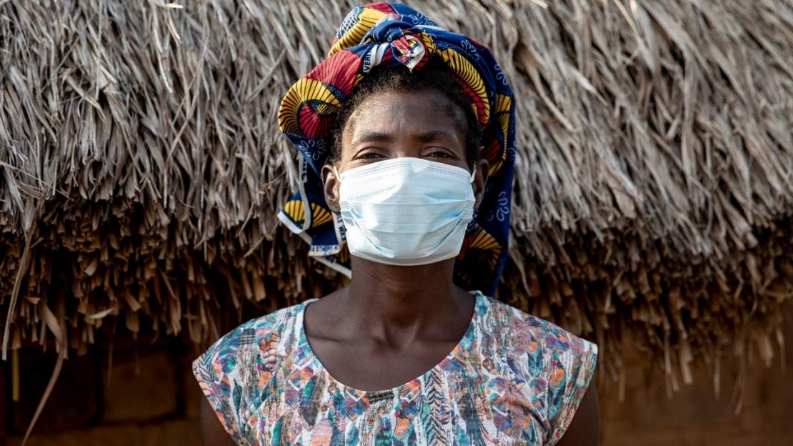 Natacha Kazingo, l'une des bénéficiaires d’un kit d'hygiène distribué dans son village en République centrafricaine. 