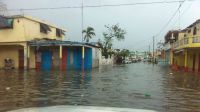 Rue des Cayes inondée par les pluies du 20 octobre