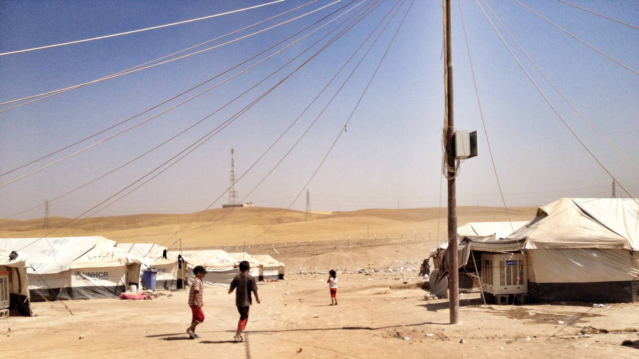 Camp de Khazir où les déplacés se réfugient après avoir fui les zones de combats