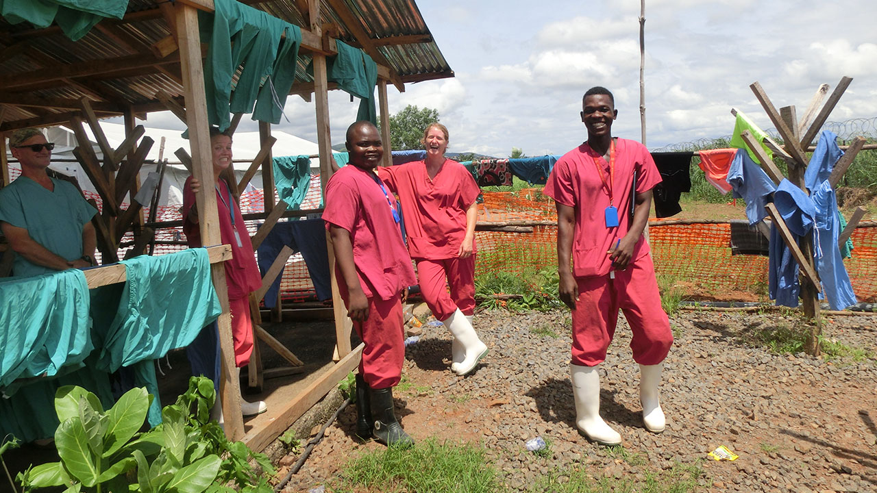 Une partie de l'équipe du projet Ebola