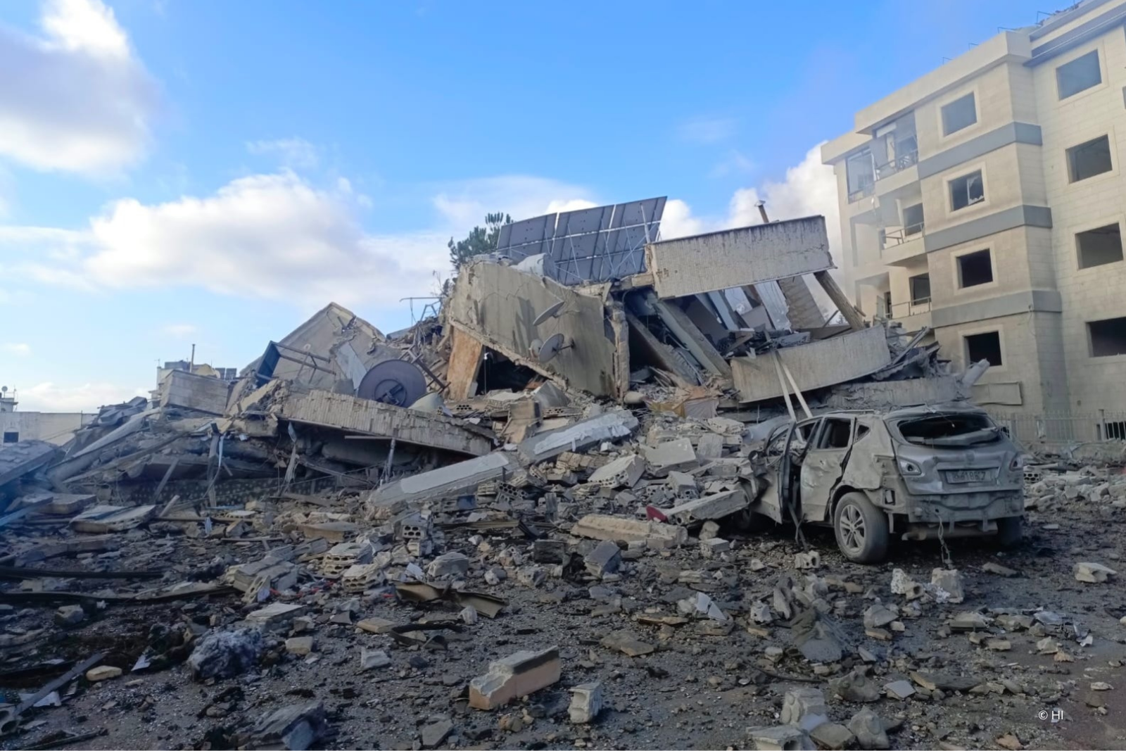 Ville au Liban dans les décombres