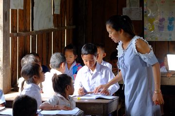 Cambodge, Sovannareach (8 ans) à l'école