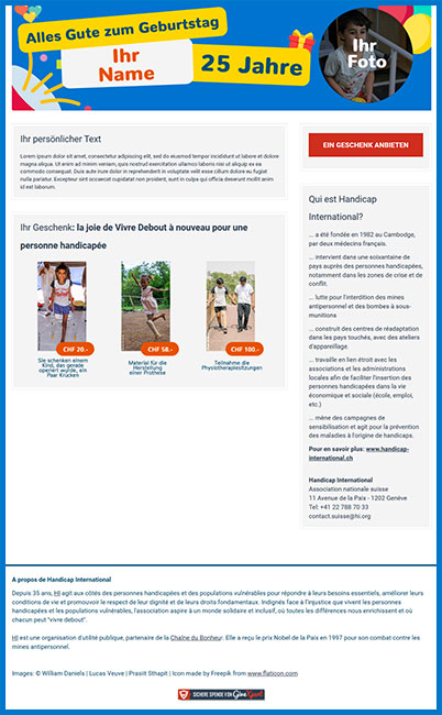 Exemple page de collecte